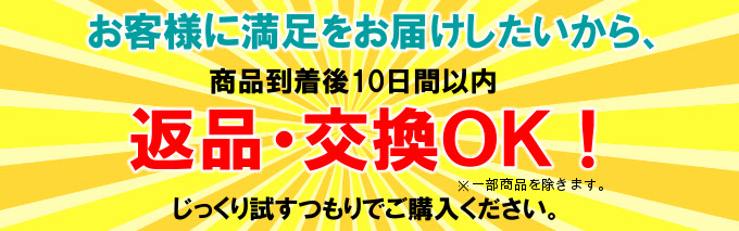 商品到着後10日以内 返品交換OK！